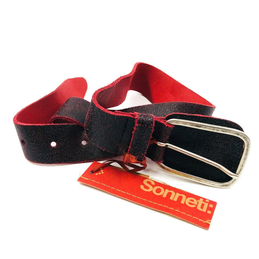 Sonneti Black Red Leather High Quality Belt Size 34 in.