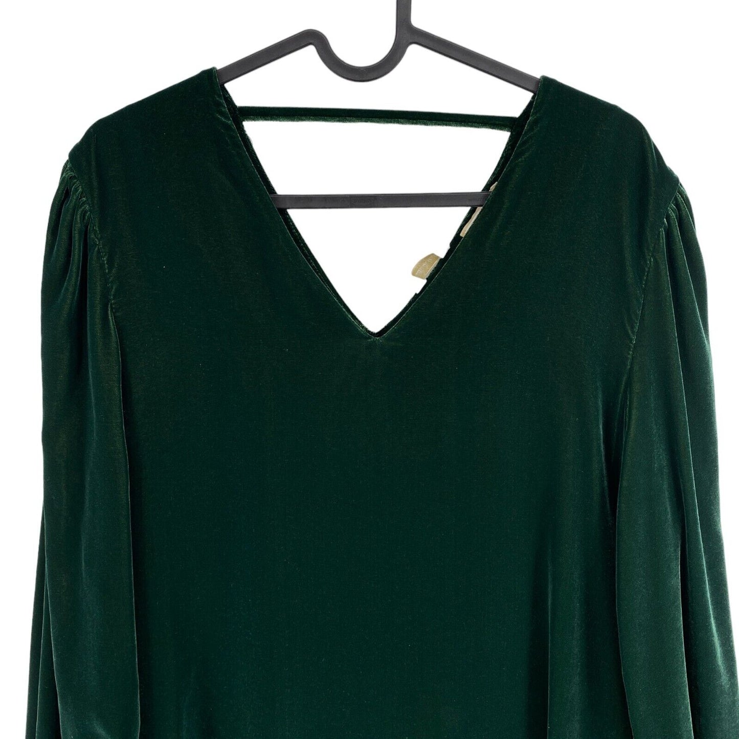 LA MARTINA Women Dark Green Long Sleeves Light Velvet Dress Size 2 / S