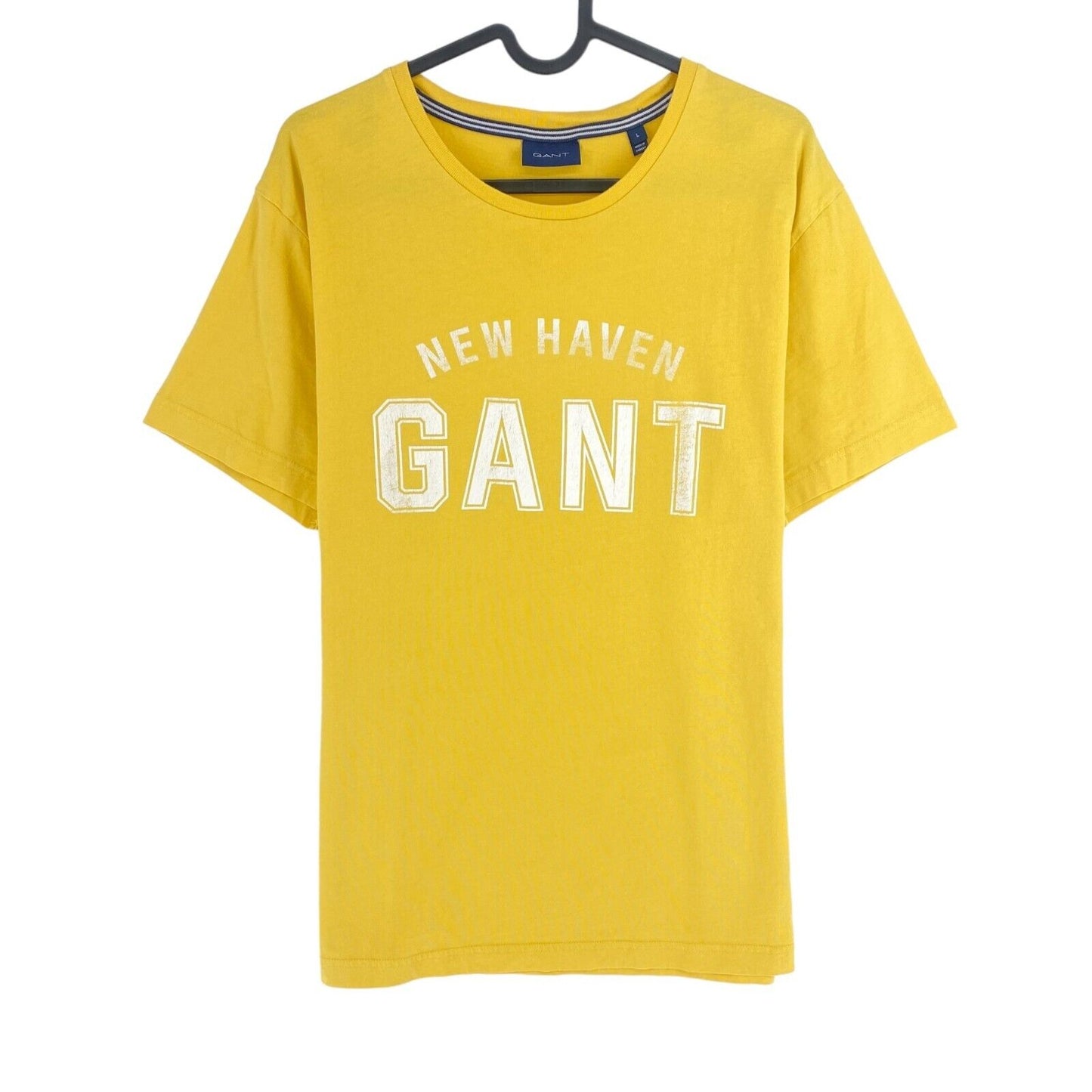 GANT Men Yellow Logo Crew Neck Short Sleeves T Shirt Size L