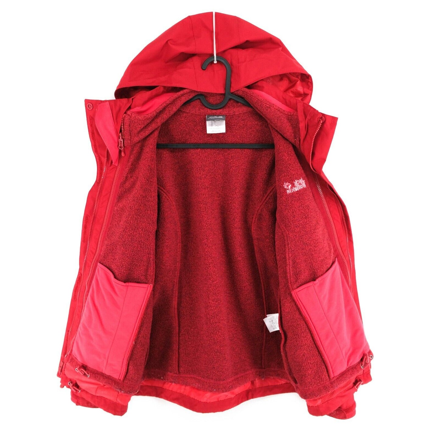 Jack Wolfskin Red Hooded TEXAPORE 2 in 1 Coat Jacket + Fleece Size M