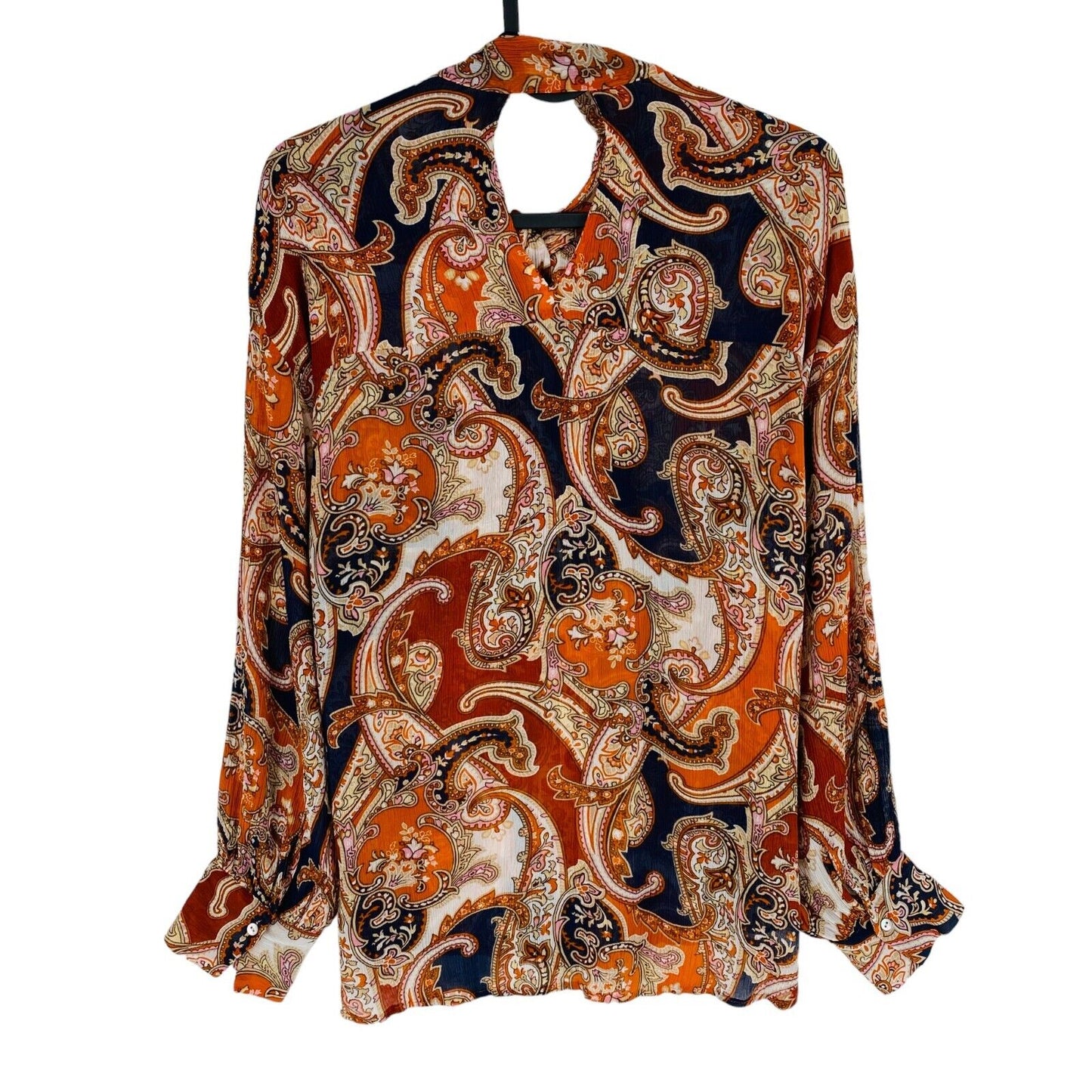 GANT Women Brown Paisley Bow Blouse Size EU 32 UK 4 US 2