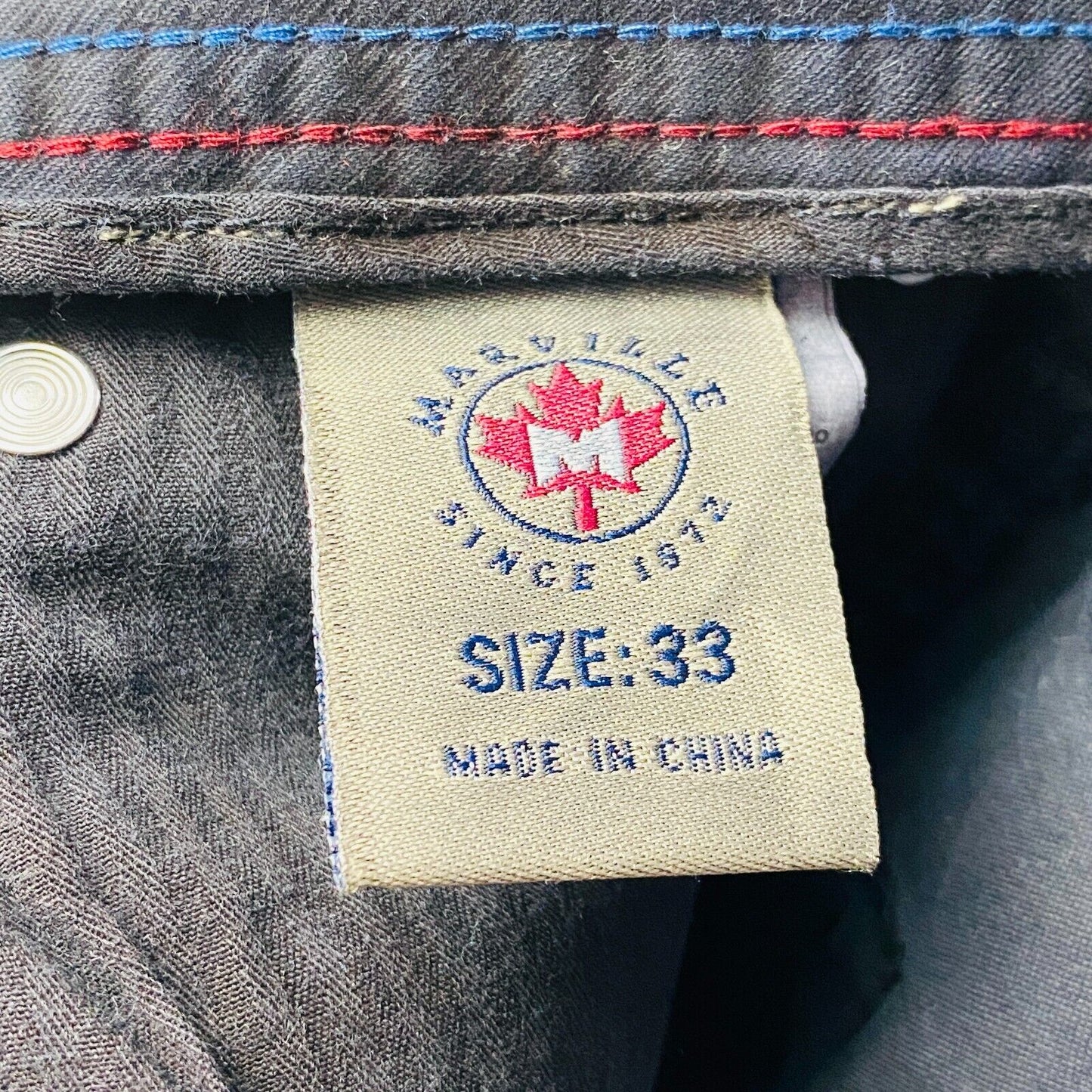 MARVILLE VINTAGE CANADIAN Mens Dark Blue Stretch Slim Fit Jeans Trousers W33