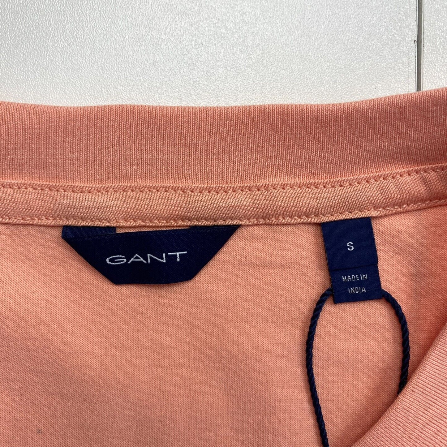 GANT Women Pinkish Orange Archive Shield SS Crew Neck T Shirt Size S