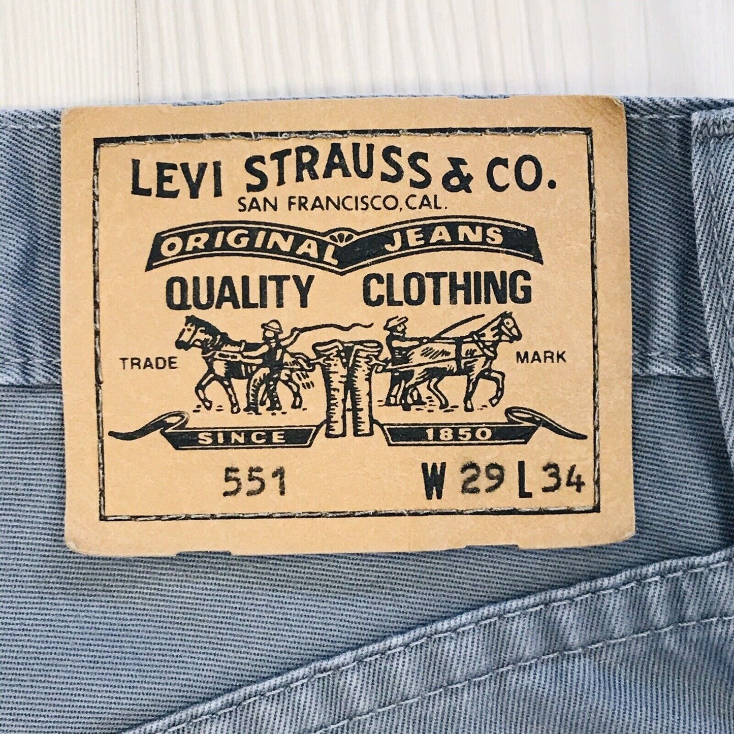 Levi's 551 Custom Made Grey Regular Fit Shorts Size W29