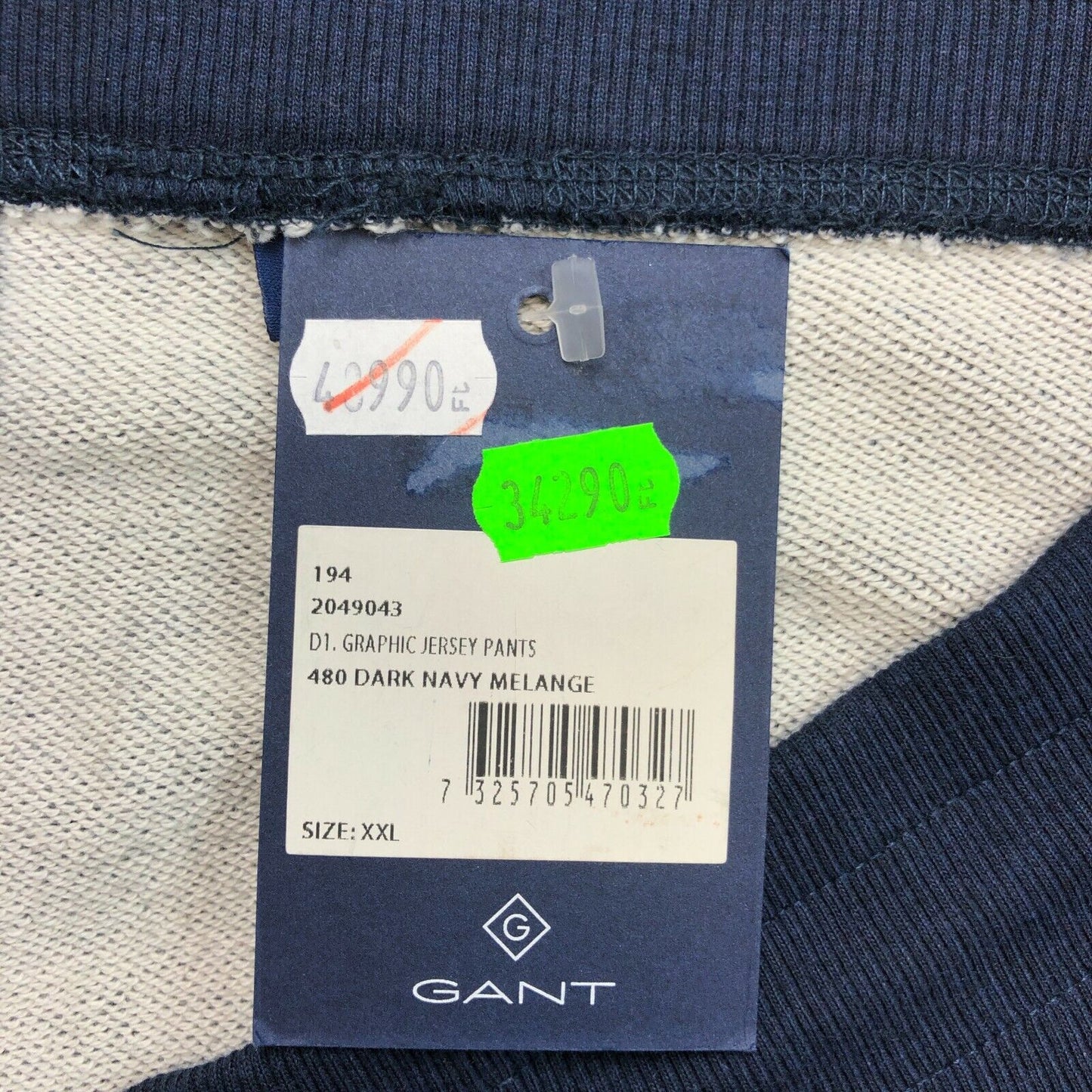 GANT Navy Blue Graphic Jersey Sweat Pants Trousers Size 2XL