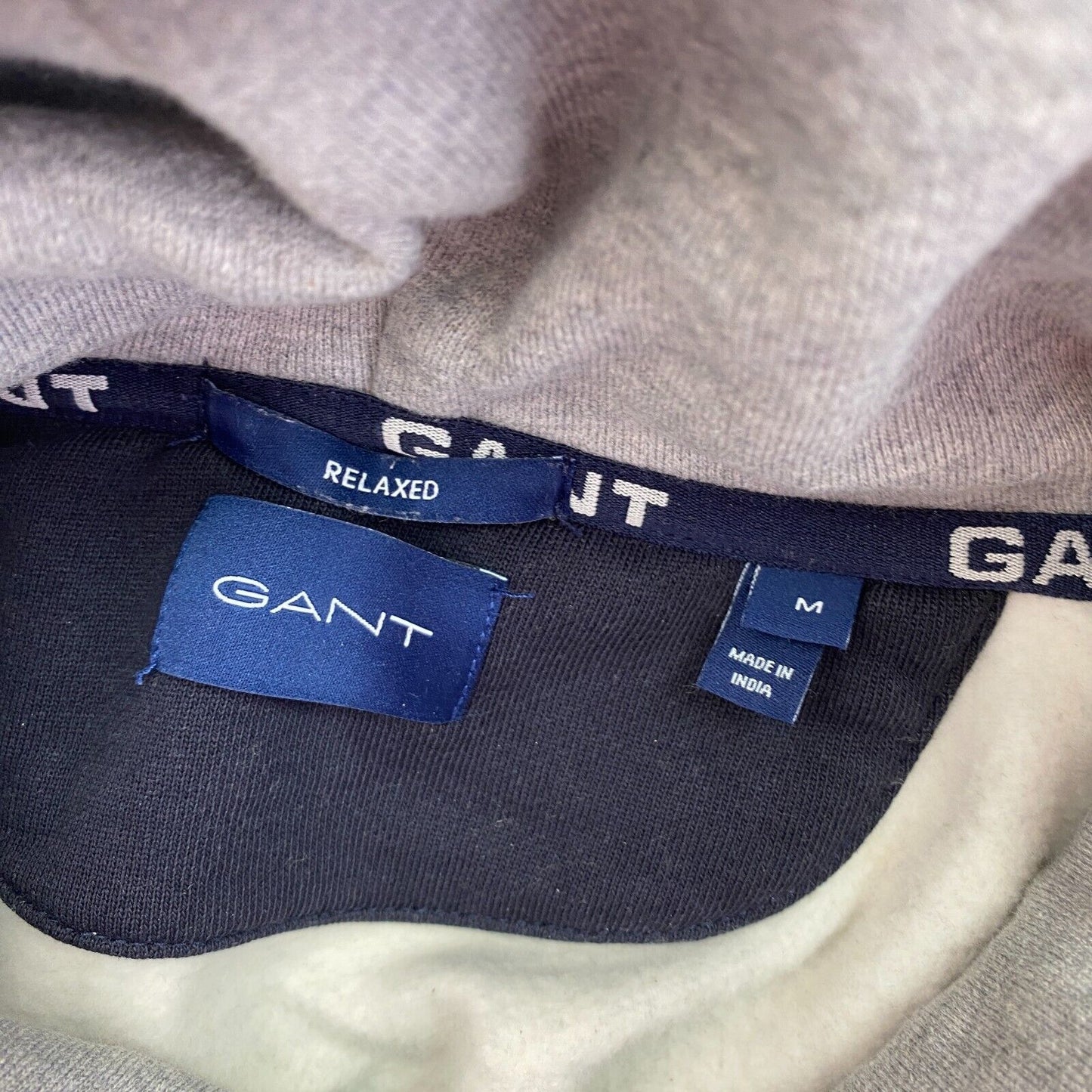 GANT Grau Entspannter Retro Logo Kapuzenpullover Pullover Größe M