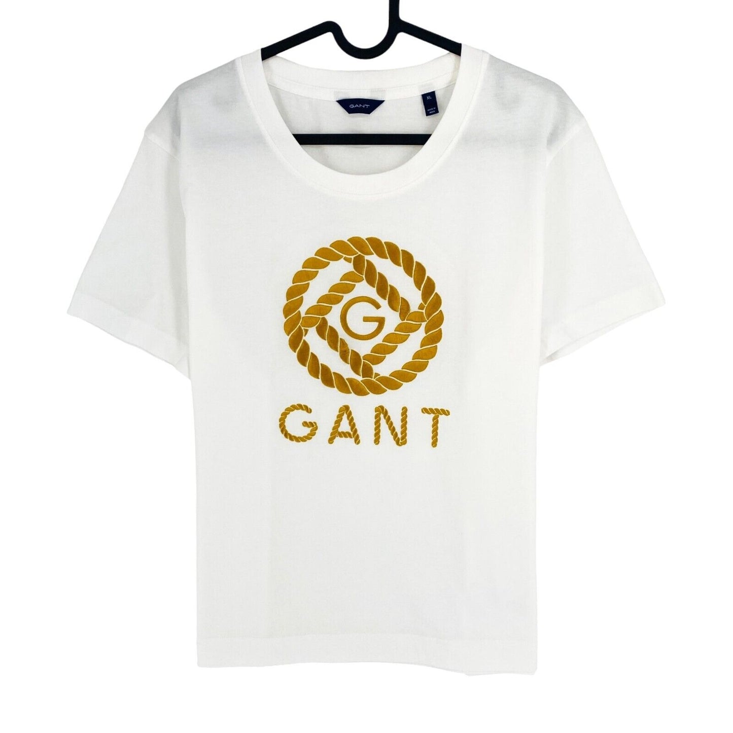 GANT Women White Rope Icon Crew Neck T Shirt Size XL