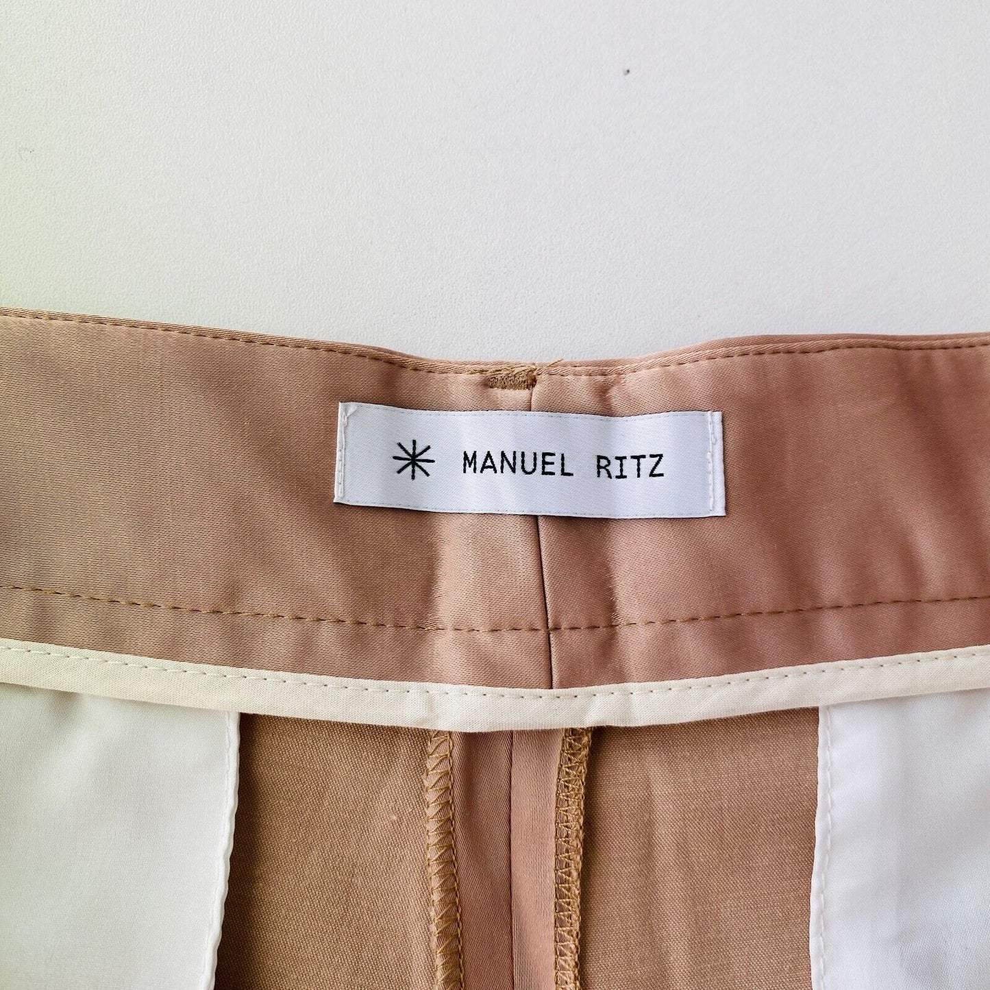 Manuel Ritz Women Brown Stretch Regular Straight Fit Dress Trousers IT 48 W31