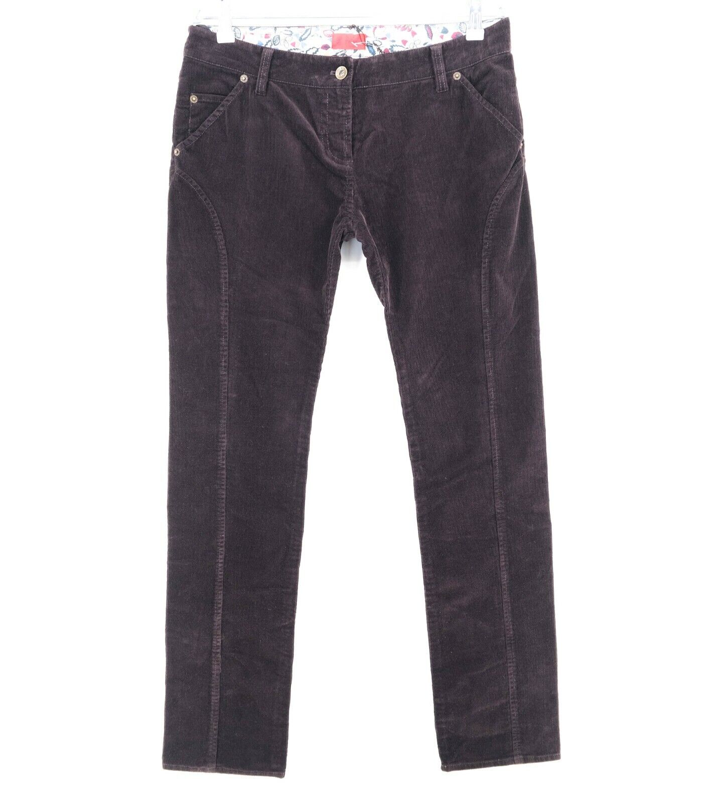 PVC €180 Pringle Of Scotland Jean Velours Violet Foncé Taille 36 38 40 42