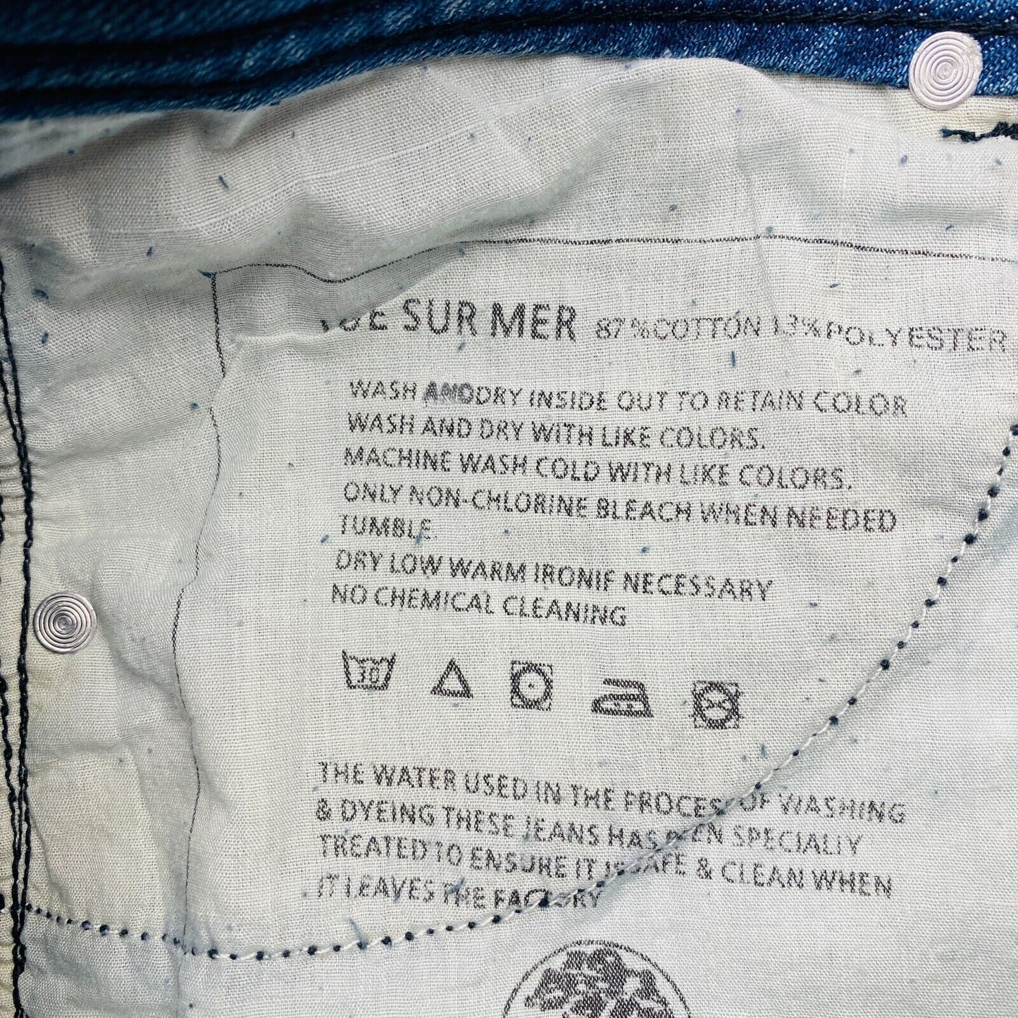 VUE SUR MER Jupe droite en denim mélangé de coton bleu Taille EU 42 UK 14 US 12