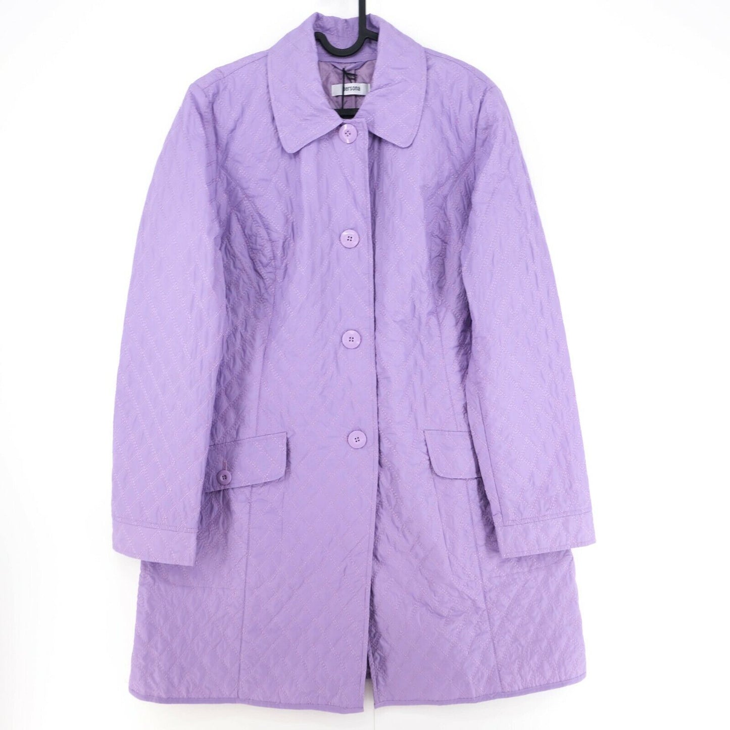 RRP €205 PERSONA Purple Mid Length Rain Coat Jacket Size EUR 38 UK 10 US 8