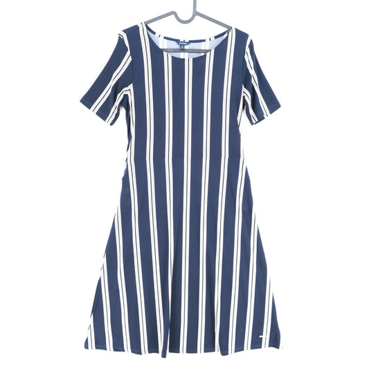 Nautica Blue Striped Crew Neck Dress Size XS