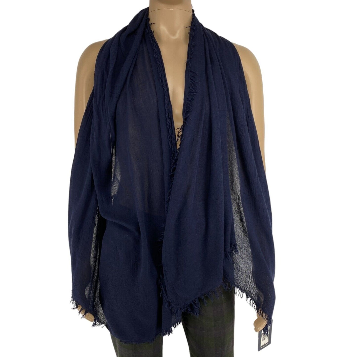 NORTH SAILS Navy Blue Solid Scarf Shawl