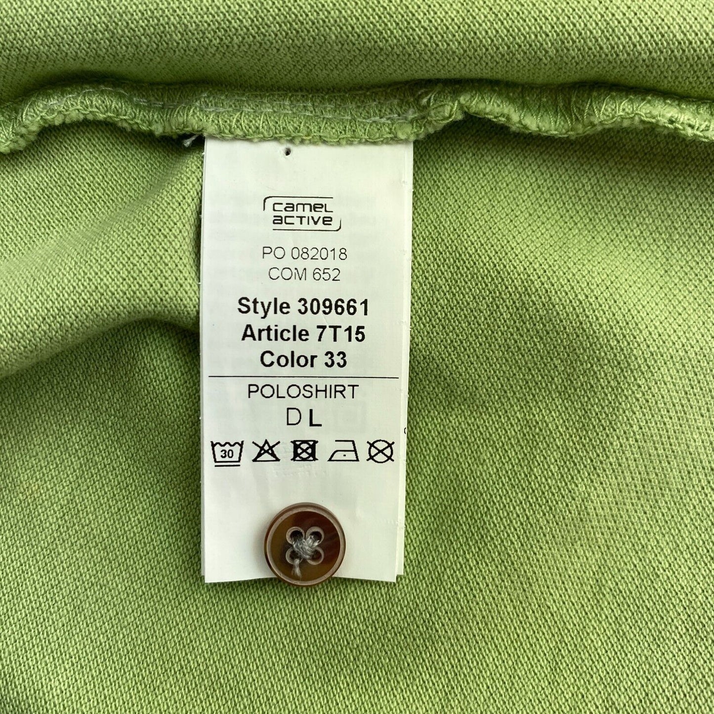 Camel Active Grünes Piqué-Poloshirt SS Größe L