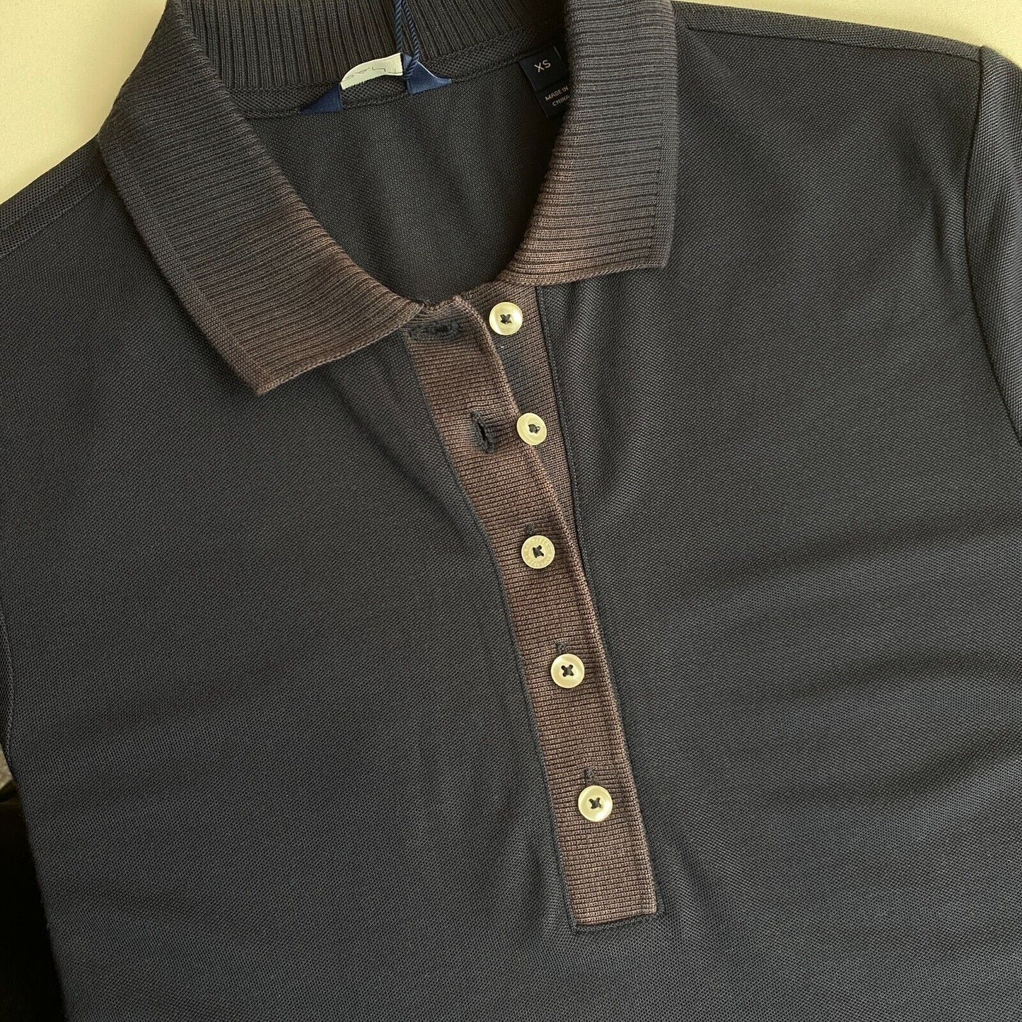 GANT Navy Blue Detail Collar Polo Shirt Size XS