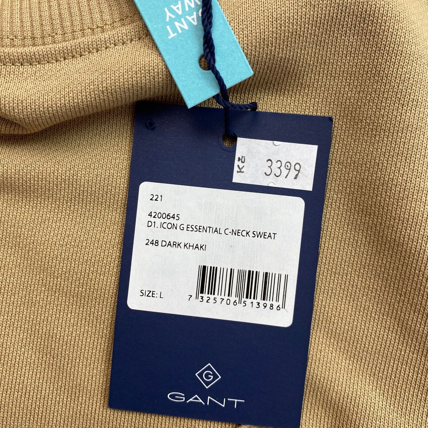 GANT Braun Icon G Essential Rundhalspullover Pullover Größe L