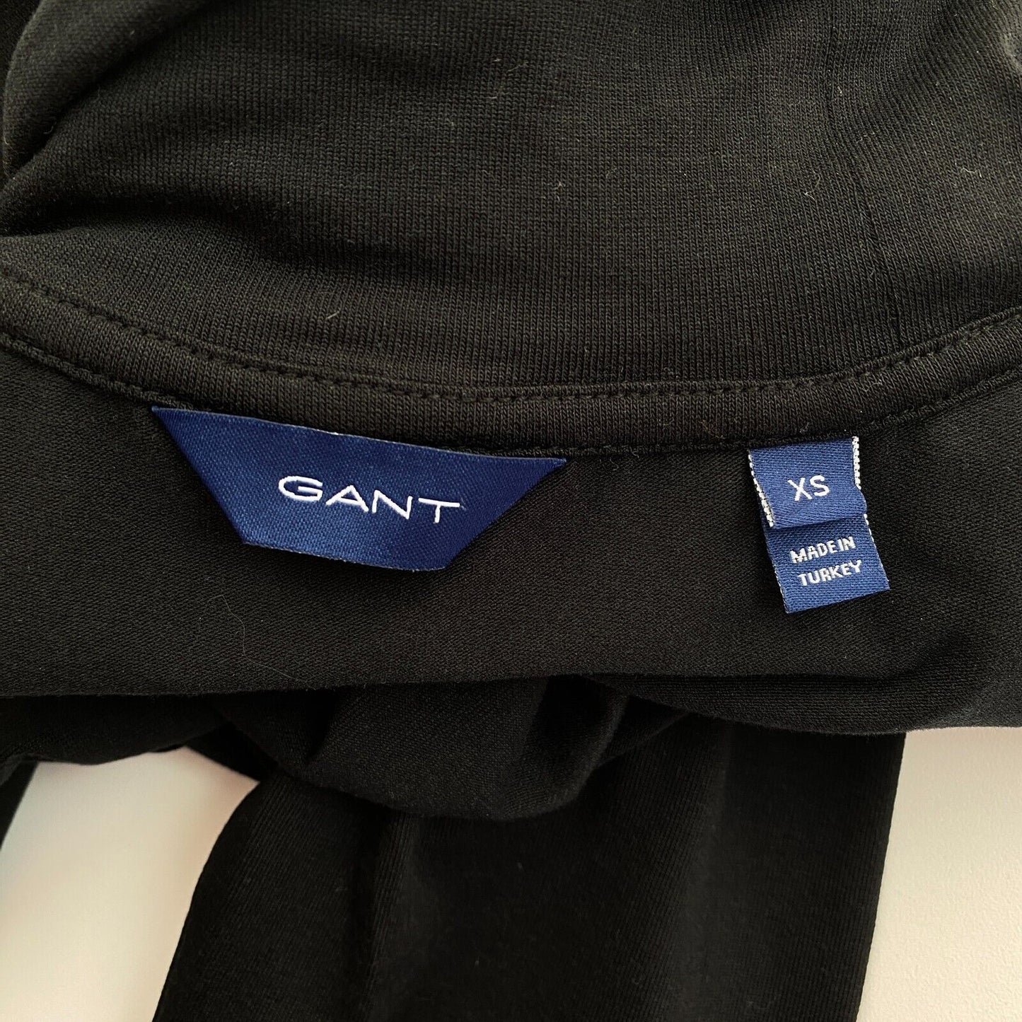 GANT Black Jersey Long Sleeves Turtle Neck T Shirt Size XS