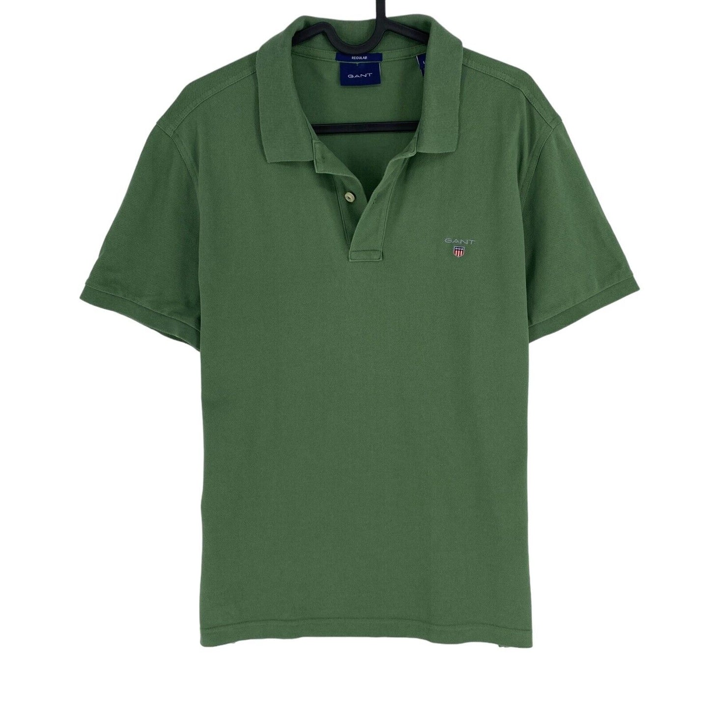 GANT Men Green Original Pique Rugger Short Sleeve Polo Shirt Size L