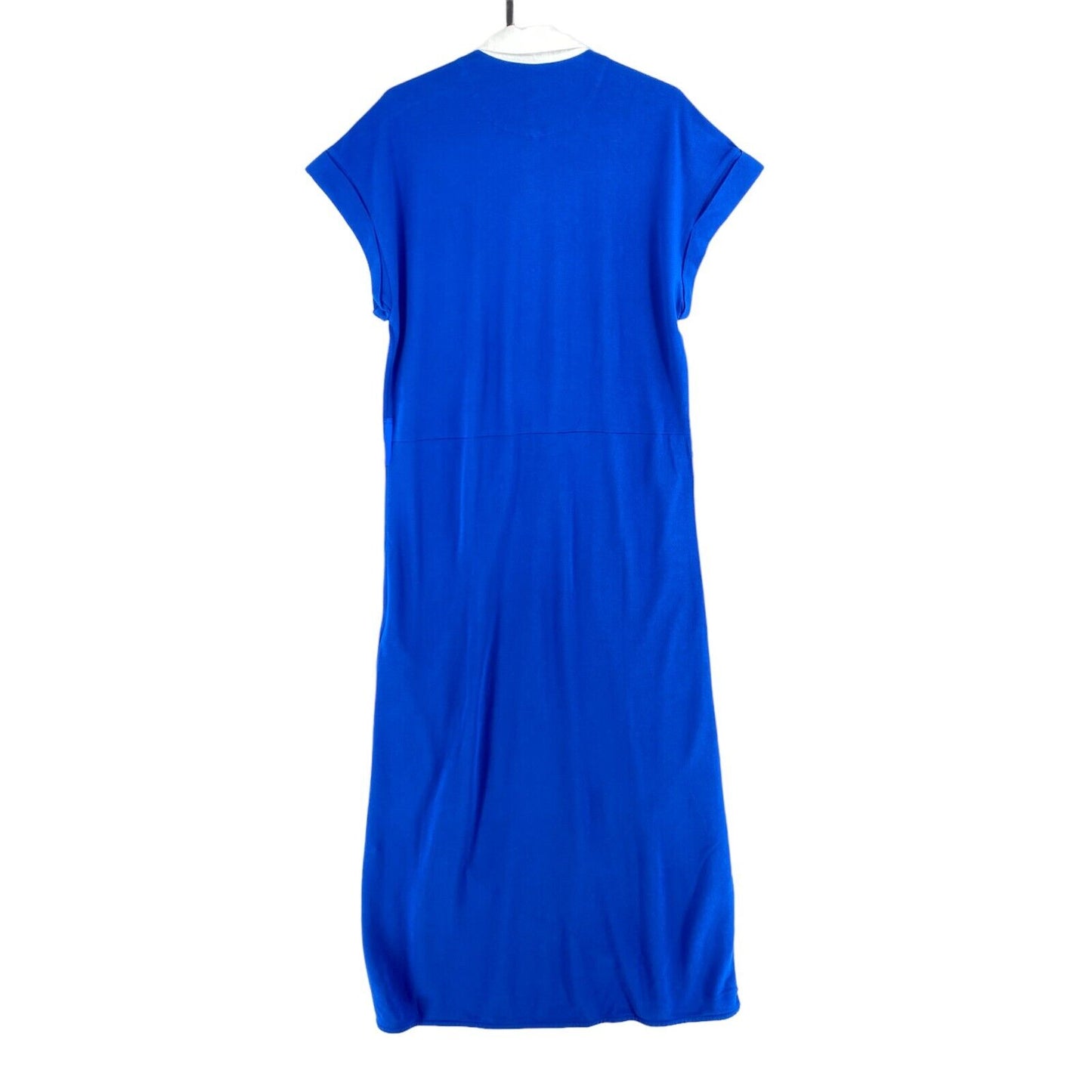 LA MARTINA Robe Bleu Coton Modal Manches Courtes Piquet Col Polo Taille 2 / S