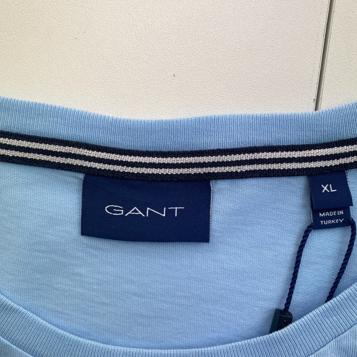 GANT Men Blue Logo Crew Neck Long Sleeves T Shirt Size XL