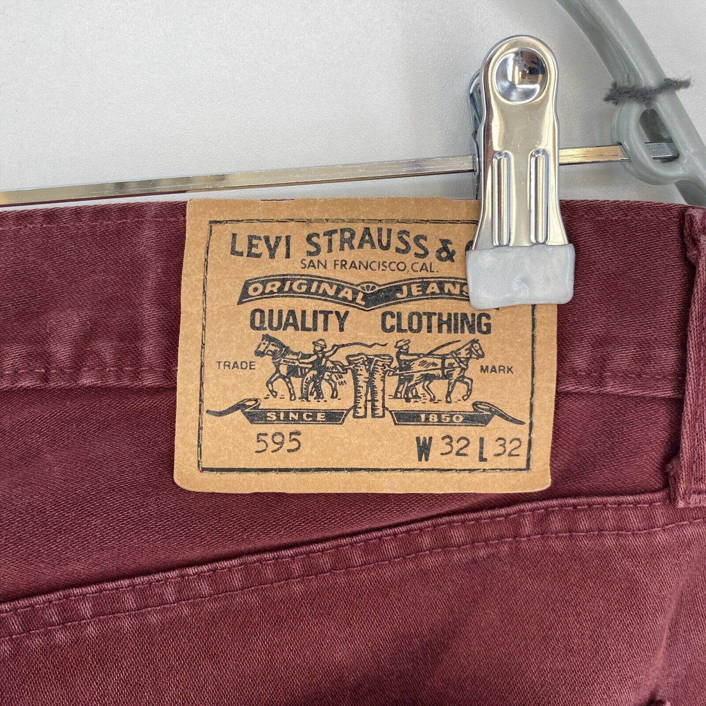 Vintage Levi's 595 Women Cherry Red Slim Fit Jeans W32 L32