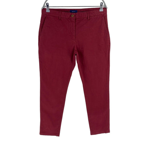 GANT Dark Red Fryda Slim Fit Cotton Chino Pants Trousers Size EU 40 UK 12 US 10