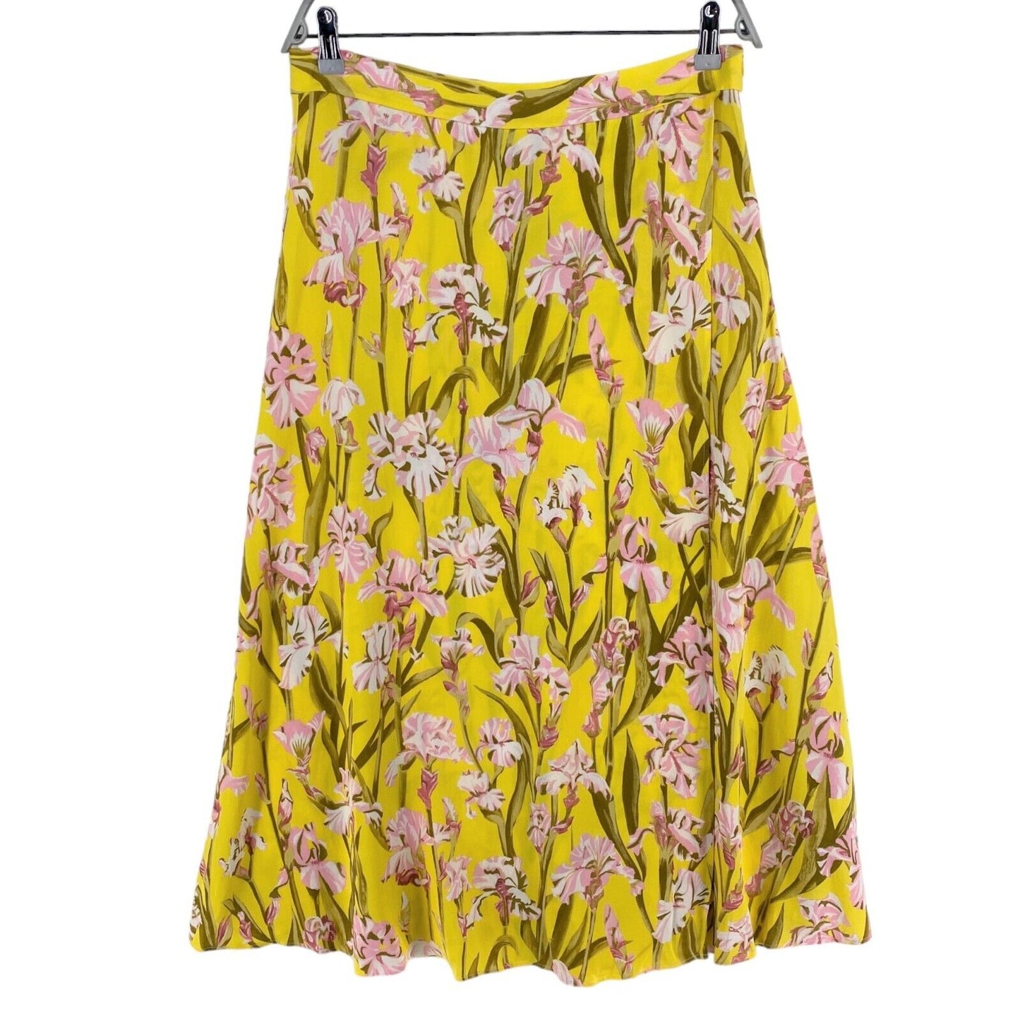 GANT Yellow Iris Print Wrap Skirt Size EU 42 UK 14 US 12