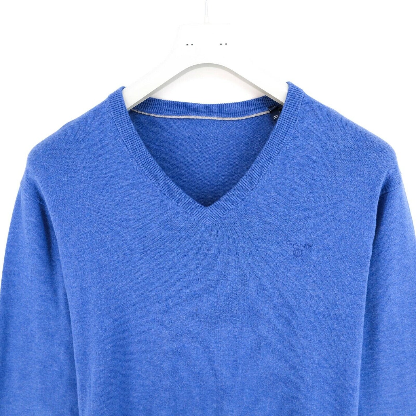 GANT Blauer Pullover mit V-Ausschnitt, Größe XL