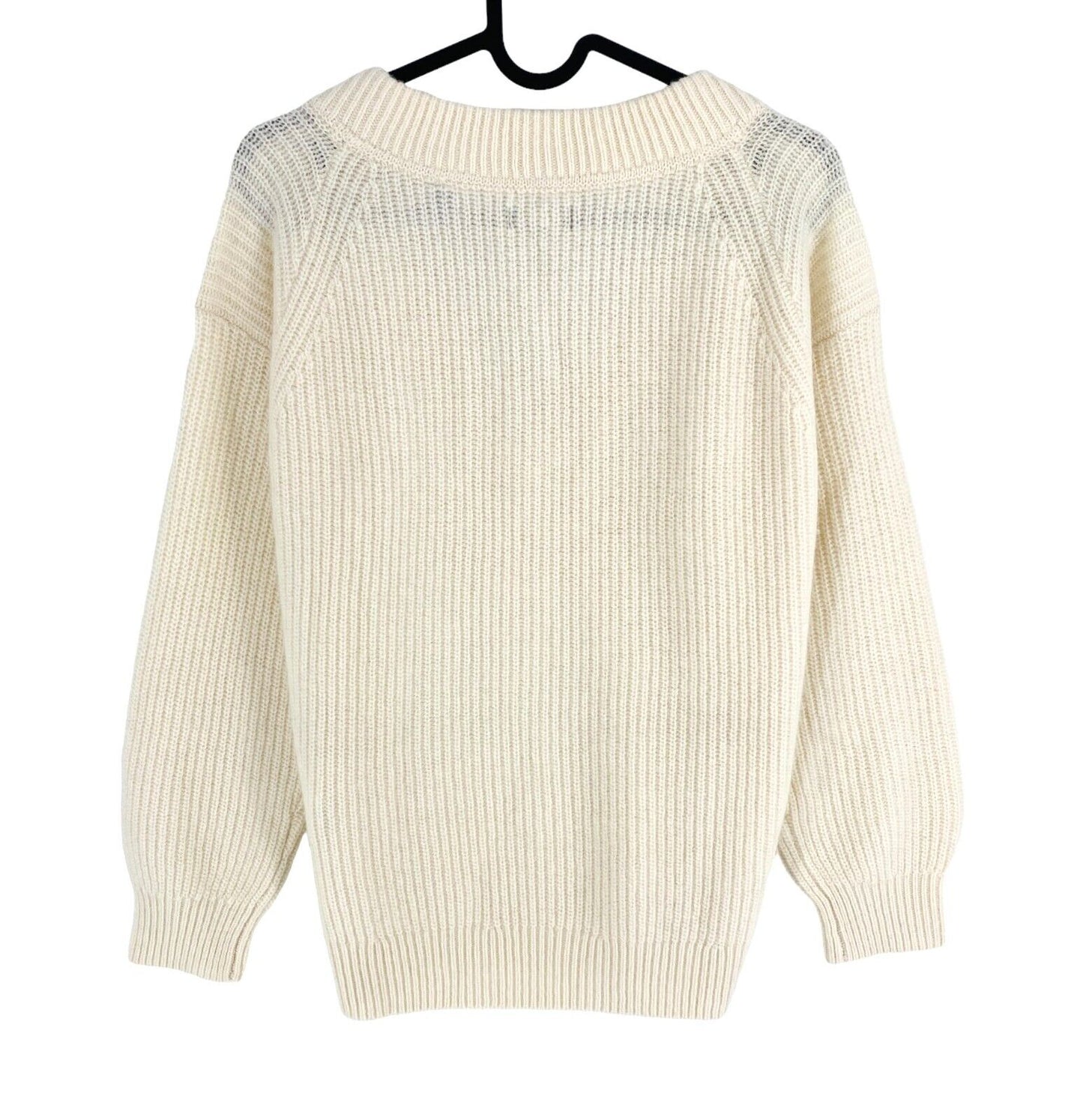 GANT Beige Wool Blend V Neck Jumper Sweater Size XS