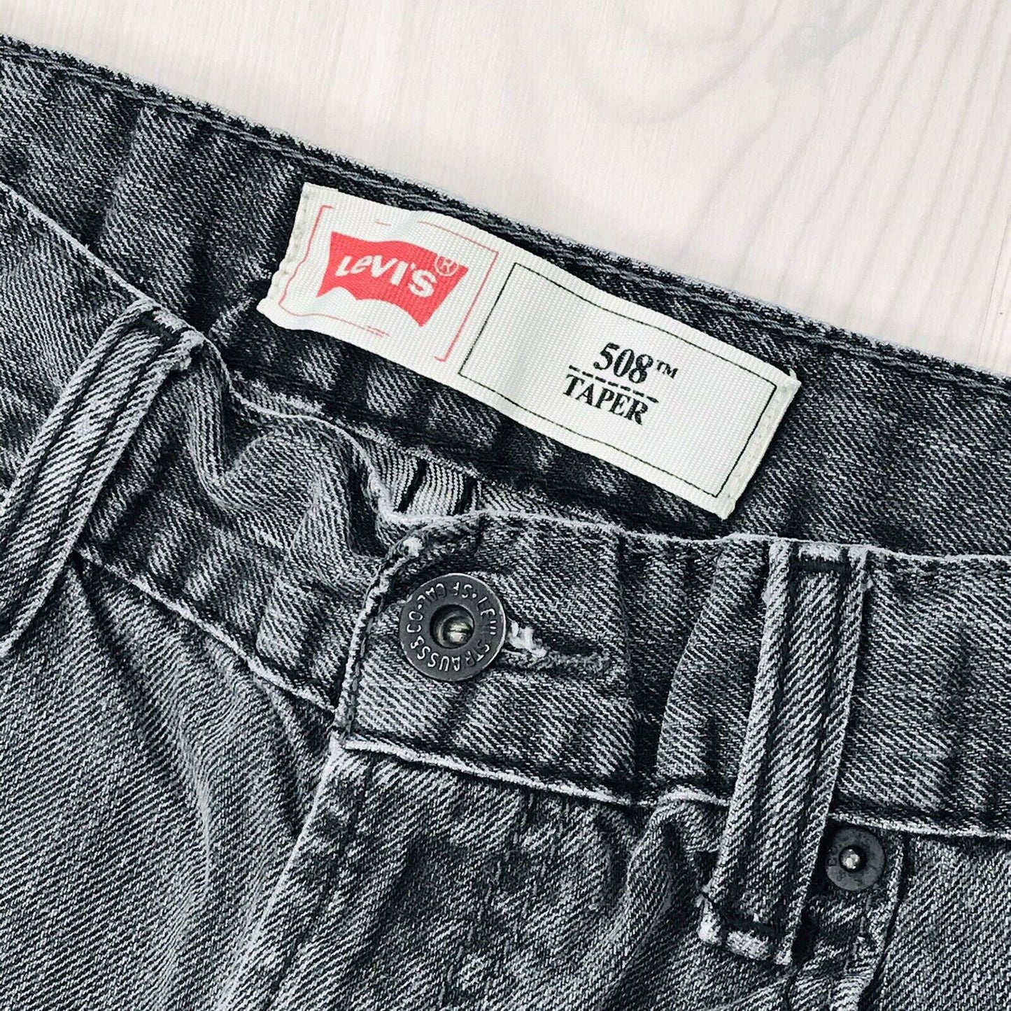 Vintage Levi's 508 Boys Dark Grey Taper Fit Jeans 18 Reg / W29 L29