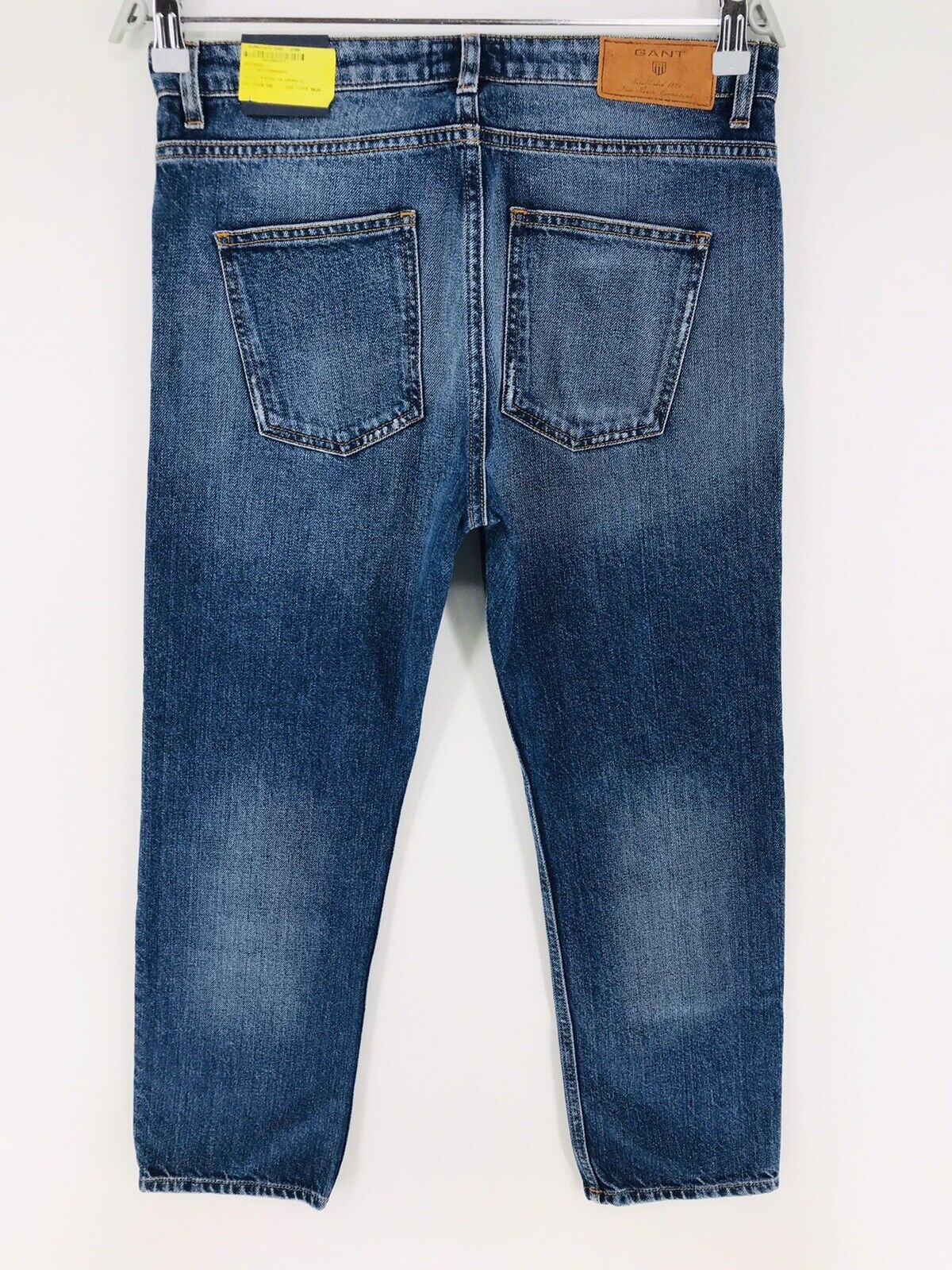 €145 GANT Women Blue Regular Straight Fit Distressed Ripped Cropped Jeans W27