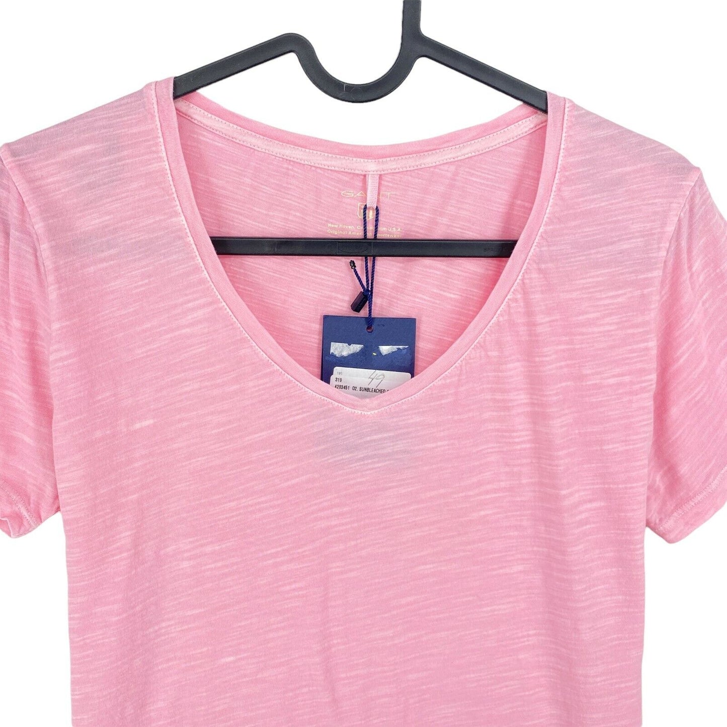 GANT Pink Sun Bleached V Neck T Shirt Top Size S