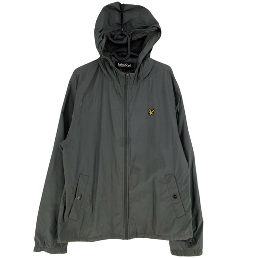 Lyle&Scott Grey Cotton Blend Hooded Jacket Size L