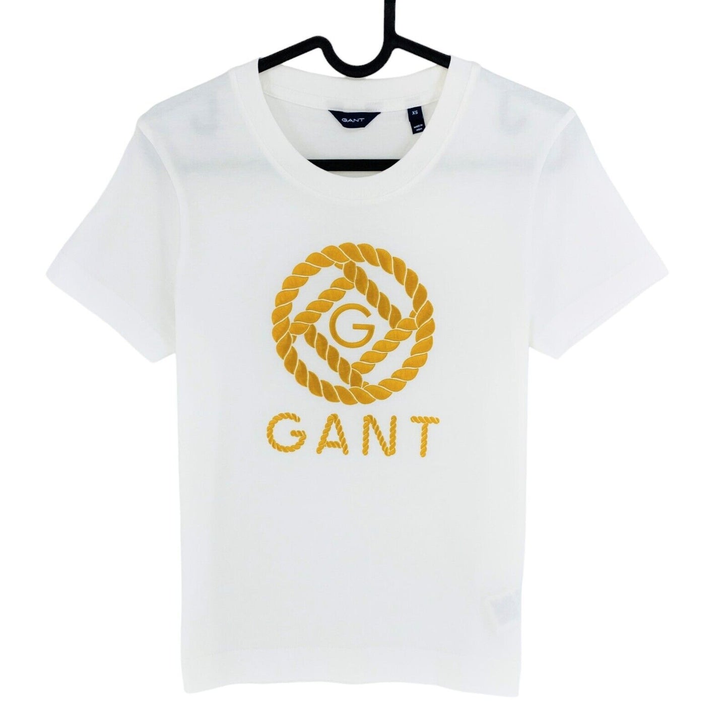 GANT T-shirt à col rond avec icône de corde blanche taille XS