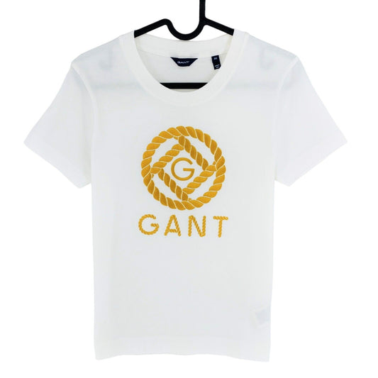 GANT T-shirt à col rond avec icône de corde blanche taille XS