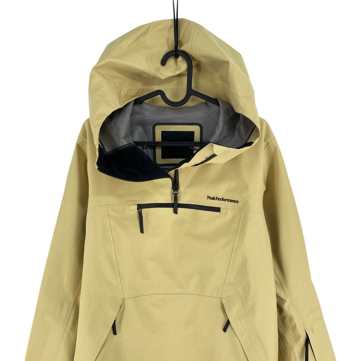 Peak Performance Women Yellow Vertical GORE-TEX RECCO Hooded Anorak Coat Size M