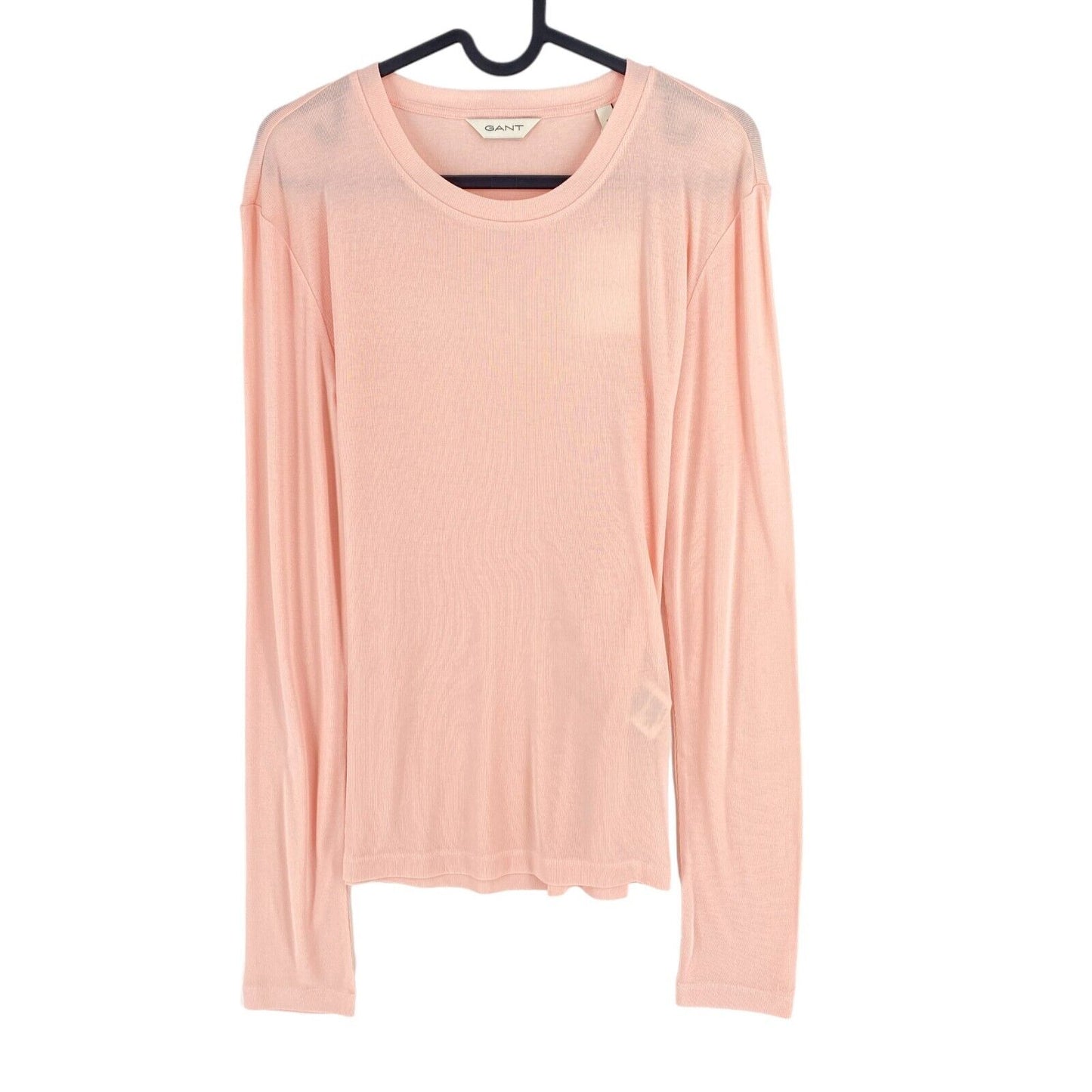 GANT Pink Slim Lightweight Crew Neck Long Sleeves T Shirt Size S