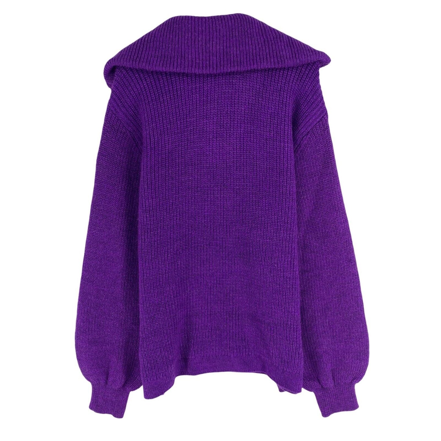 PROMOD x PANTONE Women Purple Zip Neck Knitted Sweater Jumper Size XL