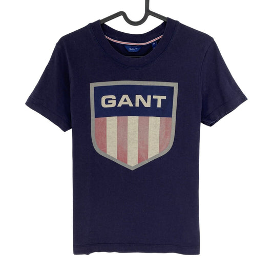 GANT Navy Blue Retro Shield Logo Crew Neck Top Size XS