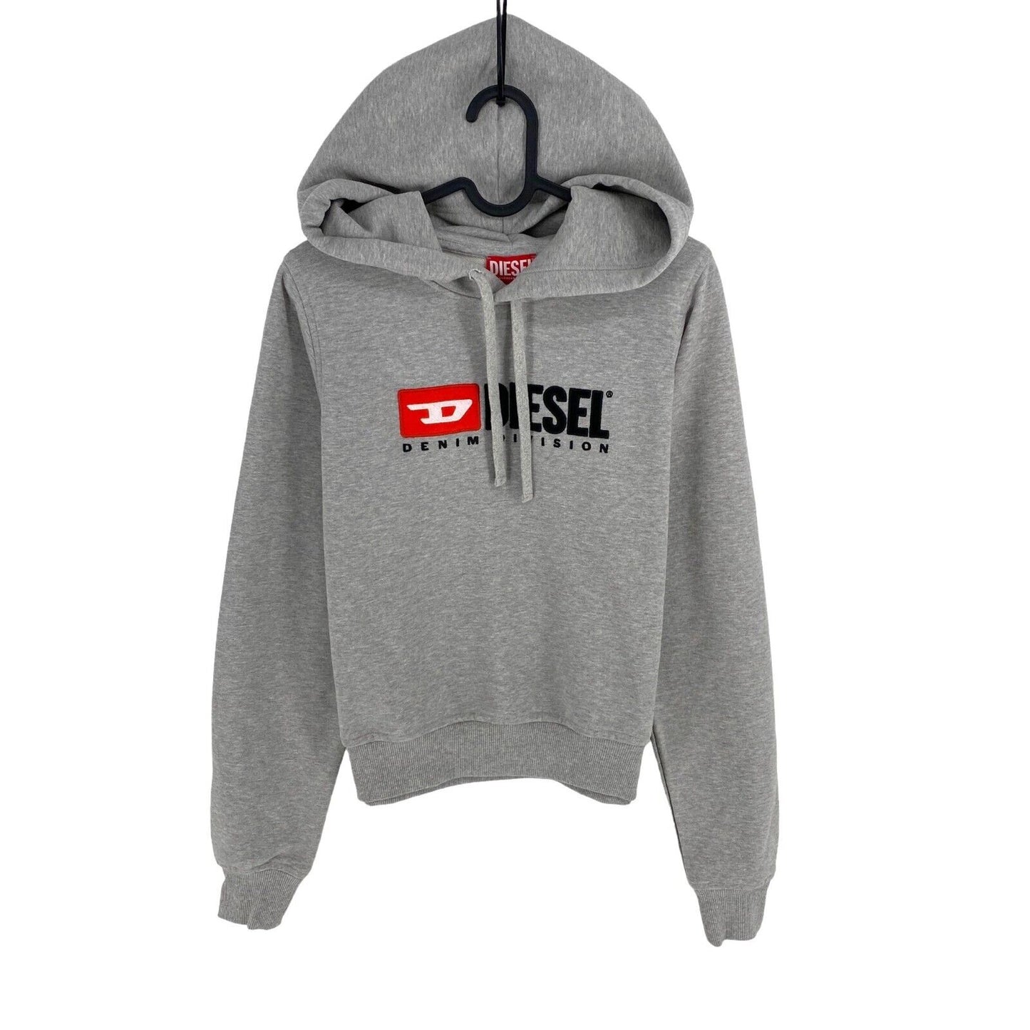 DIESEL Gris Logo Sweat à capuche Pull Taille XS