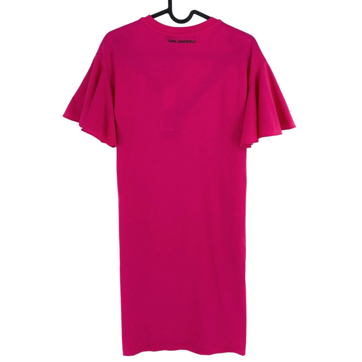 KARL LAGERFELD Pink Lace Insert Jersey T Shirt Dress Size XS