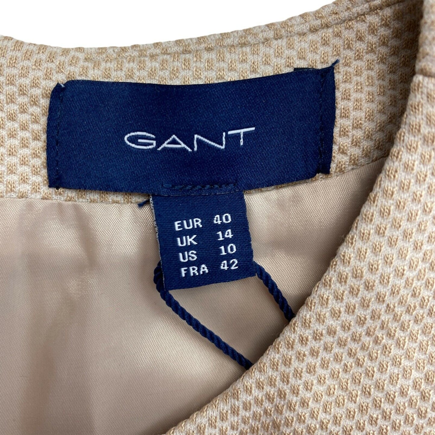 GANT Light Brown Jersey Pique Shift Dress Size EU 40 UK 14 US 10