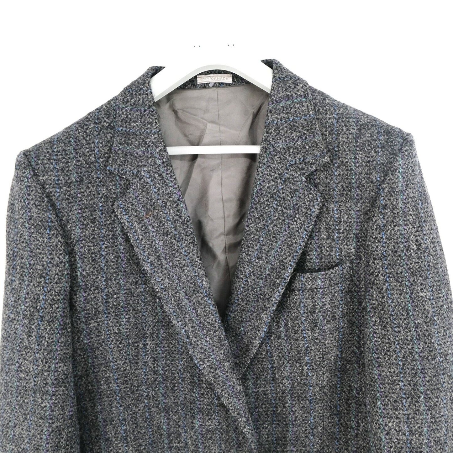 Harris Tweed 100% Wool Grey Jacket Blazer Size US/UK 46 EUR 56