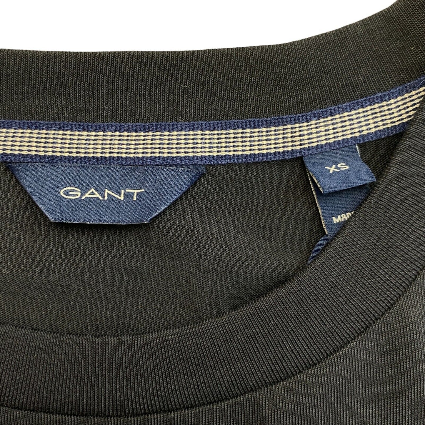 GANT T-shirt à col rond à rayures bleu marine taille XS