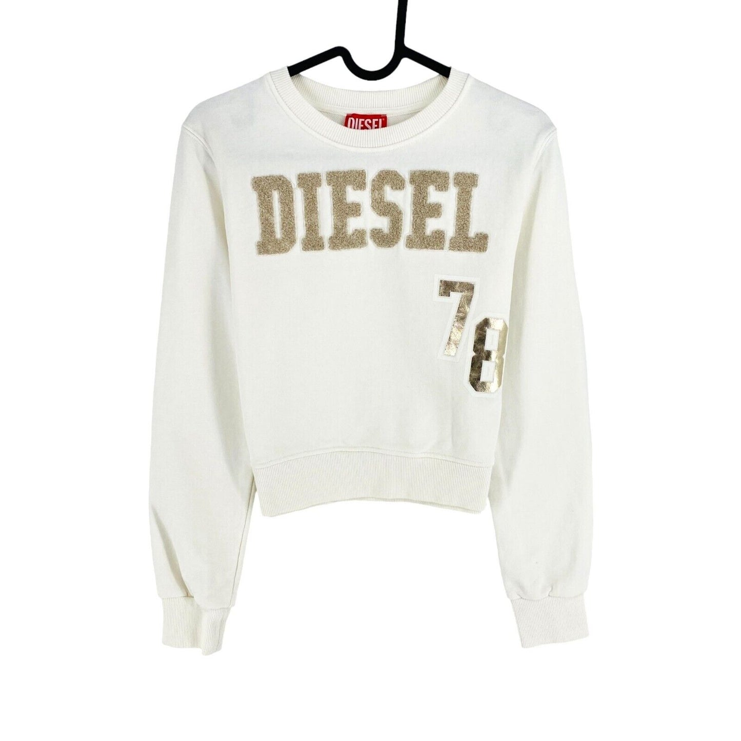 DIESEL Girls White Logo Crew Sweater Size 16 Years