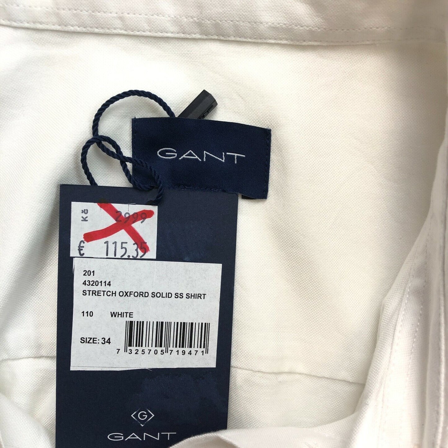 GANT Chemise Oxford stretch blanche manches courtes Taille EU 34 44 UK 6 16 US 4 14