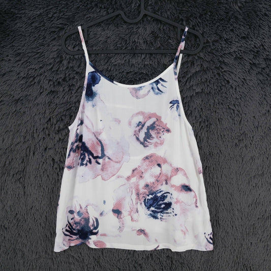 MINIMUM White Floral Print Crew Neck Tank Top Blouse Size 36