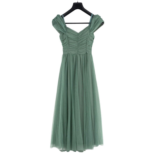 RINASCIMENTO Women Green Sweetheart Neck Sleeveless Flared Dress Size L