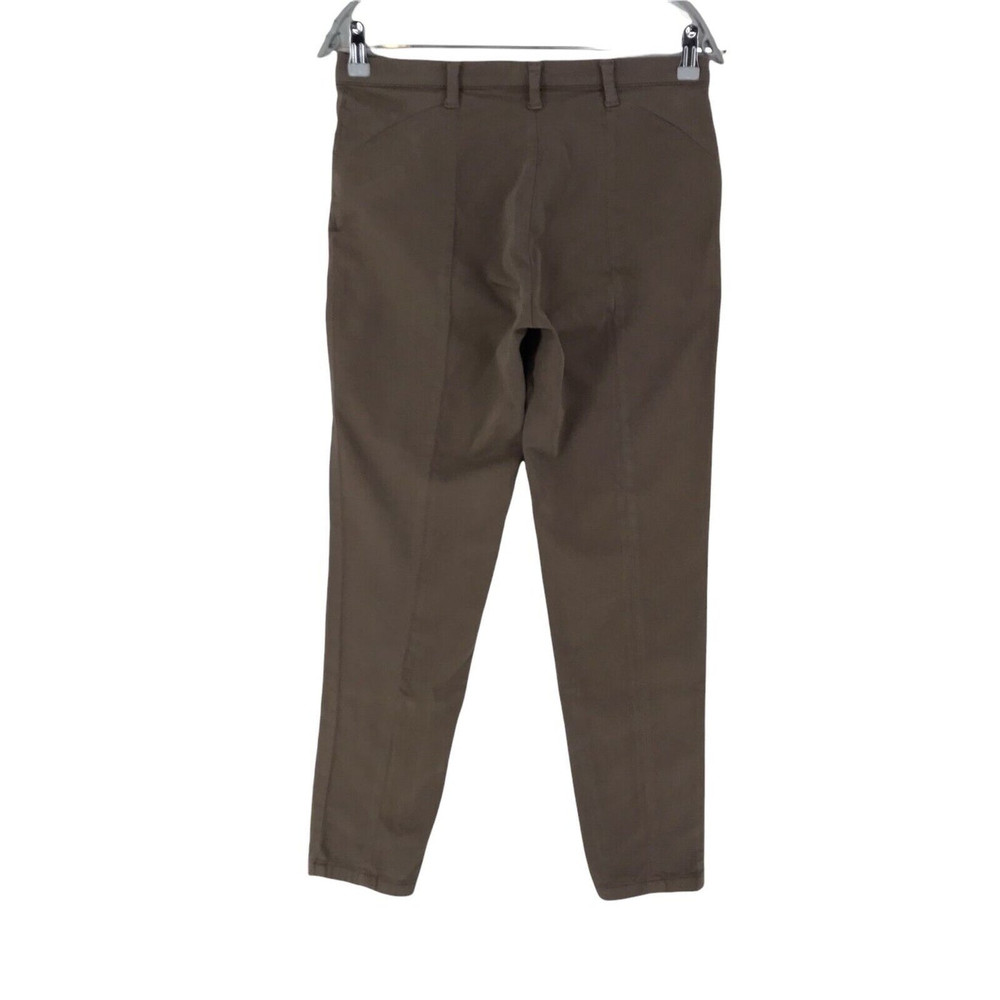 CONTE OF FLORENCE Women Brown Regular Tapered Fit Chino Trousers Size EUR 40 W28