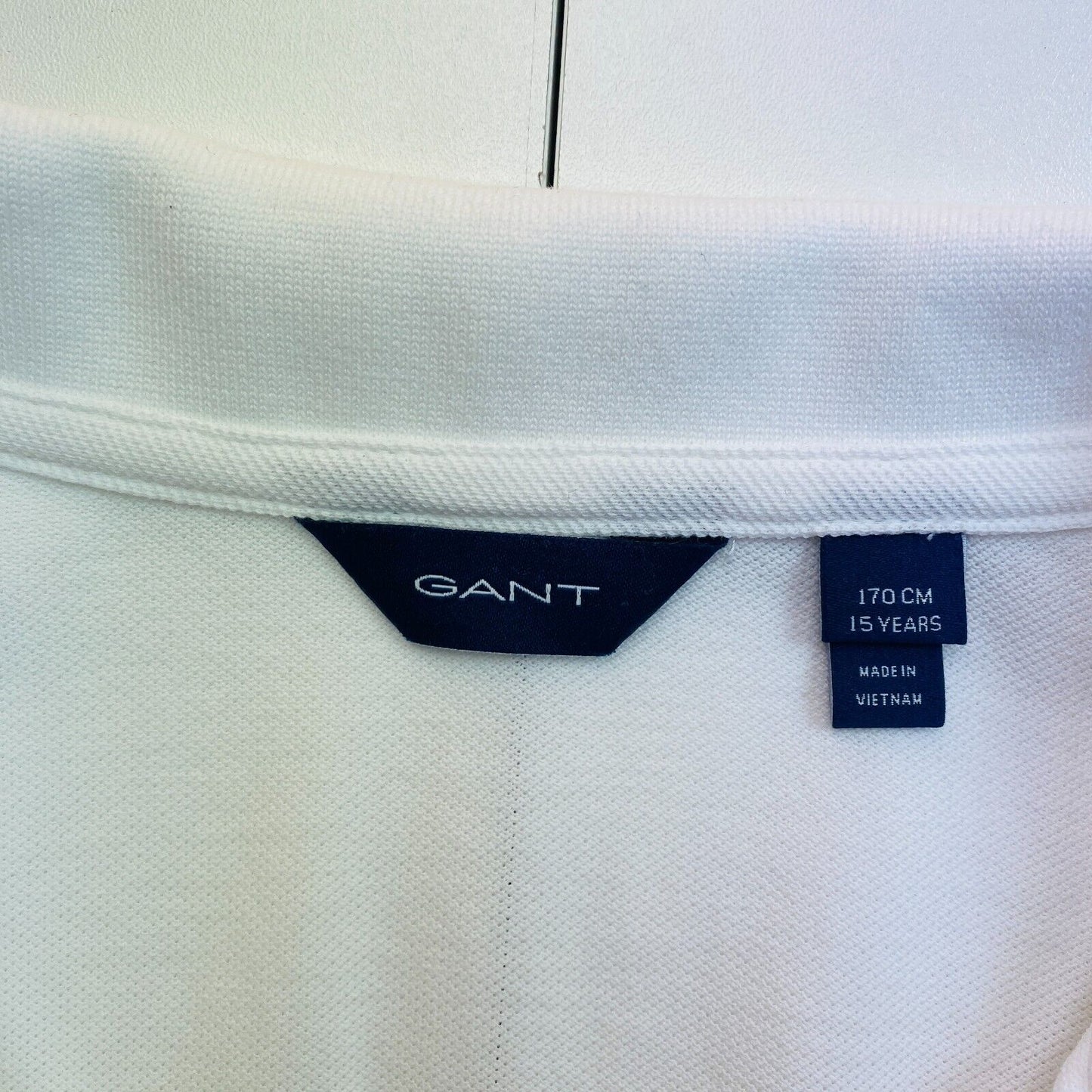 GANT Boys White Short Sleeves Pique Polo Shirt Size 15 Years 170 cm